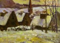 Breton Village in Snow Post Impressionism Primitivism Paul Gauguin scenery